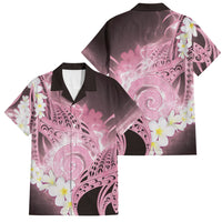 Piko Hawaiian Family Matching Summer Maxi Dress and Hawaiian Shirt Pink Galaxy Spiral Plumeria Tribal Patterns DT05 Dad's Shirt - Short Sleeve Pink - Polynesian Pride