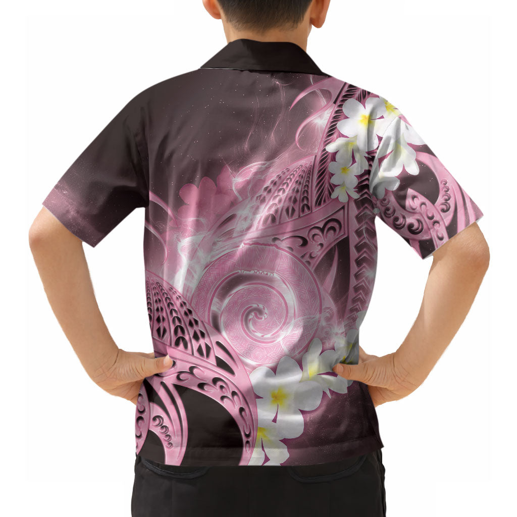 Piko Hawaiian Hawaiian Shirt Pink Galaxy Spiral Plumeria Tribal Patterns DT05 - Polynesian Pride