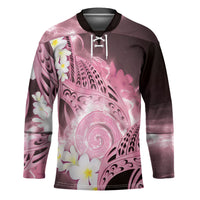 Piko Hawaiian Hockey Jersey Pink Galaxy Spiral Plumeria Tribal Patterns DT05 Unisex Pink - Polynesian Pride