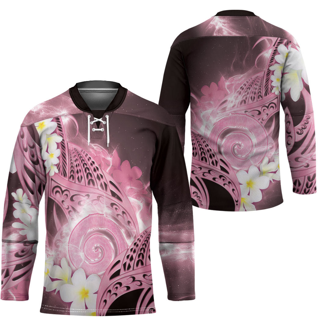Piko Hawaiian Hockey Jersey Pink Galaxy Spiral Plumeria Tribal Patterns DT05 - Polynesian Pride