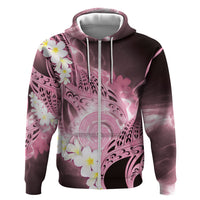 Piko Hawaiian Hoodie Pink Galaxy Spiral Plumeria Tribal Patterns DT05 Zip Hoodie Pink - Polynesian Pride