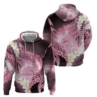 Piko Hawaiian Hoodie Pink Galaxy Spiral Plumeria Tribal Patterns DT05 - Polynesian Pride