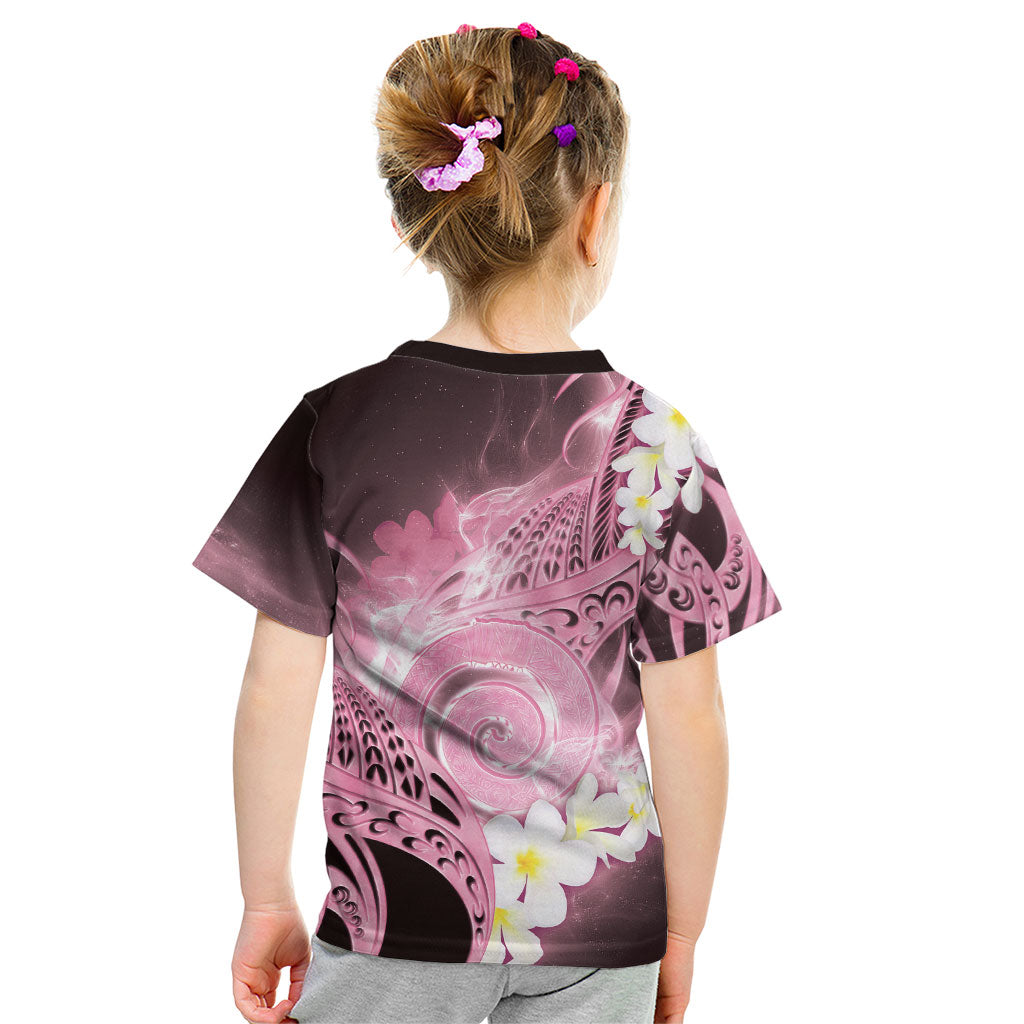 Piko Hawaiian Kid T Shirt Pink Galaxy Spiral Plumeria Tribal Patterns DT05 - Polynesian Pride