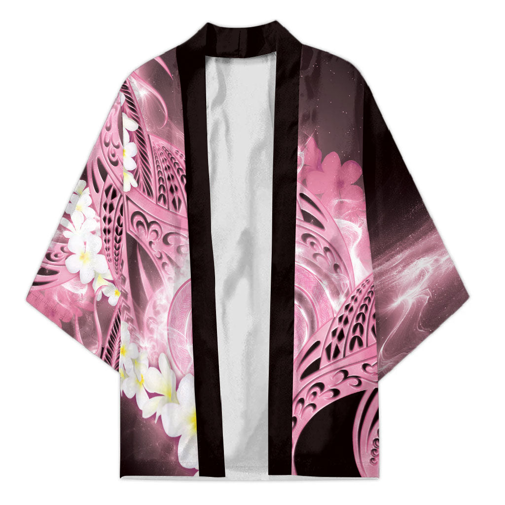 Piko Hawaiian Kimono Pink Galaxy Spiral Plumeria Tribal Patterns DT05 Unisex Pink - Polynesian Pride