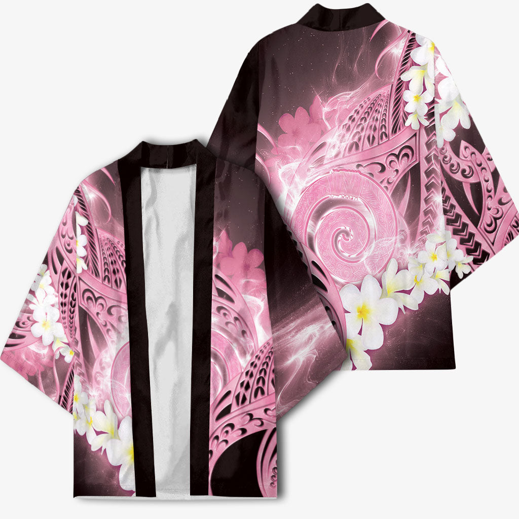 Piko Hawaiian Kimono Pink Galaxy Spiral Plumeria Tribal Patterns DT05 - Polynesian Pride