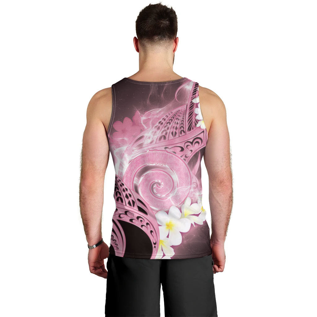 Piko Hawaiian Men Tank Top Pink Galaxy Spiral Plumeria Tribal Patterns DT05 - Polynesian Pride