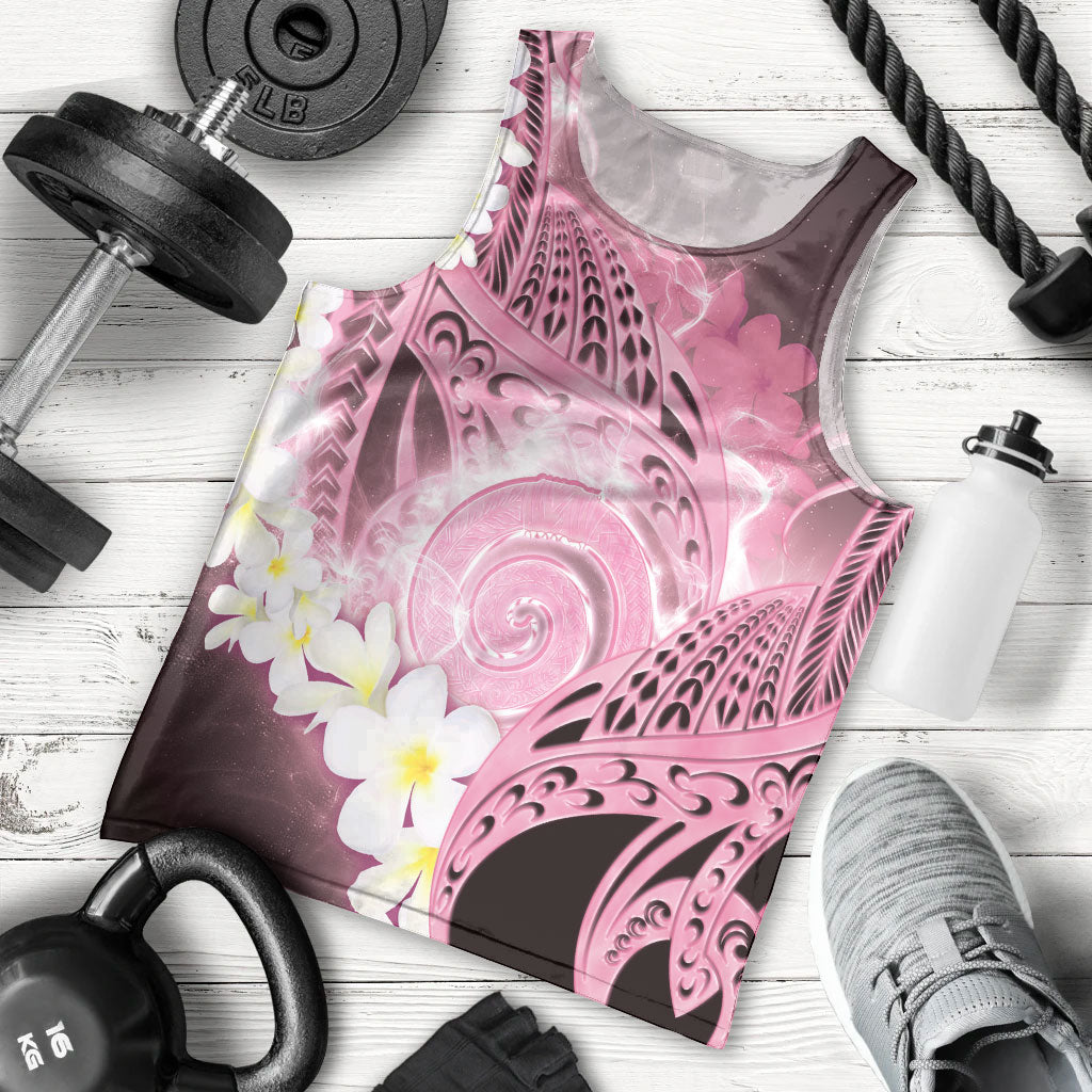 Piko Hawaiian Men Tank Top Pink Galaxy Spiral Plumeria Tribal Patterns DT05 - Polynesian Pride