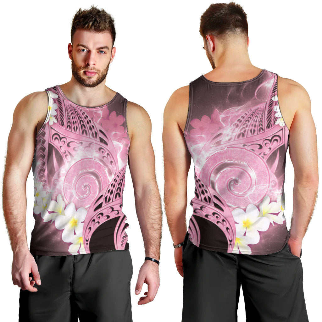 Piko Hawaiian Men Tank Top Pink Galaxy Spiral Plumeria Tribal Patterns DT05 - Polynesian Pride