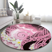Piko Hawaiian Round Carpet Pink Galaxy Spiral Plumeria Tribal Patterns DT05 - Polynesian Pride