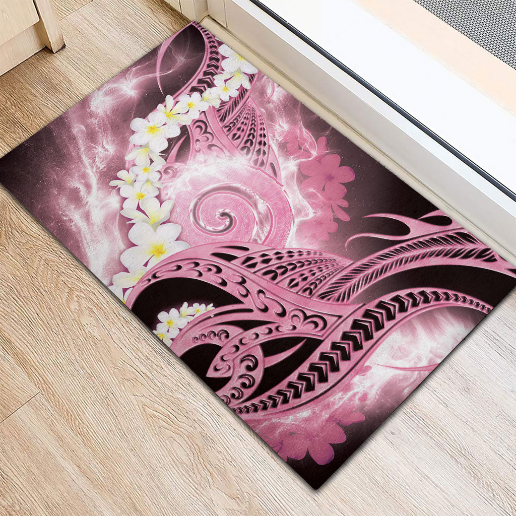 Piko Hawaiian Rubber Doormat Pink Galaxy Spiral Plumeria Tribal Patterns DT05 - Polynesian Pride