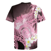 Piko Hawaiian Rugby Jersey Pink Galaxy Spiral Plumeria Tribal Patterns DT05 - Polynesian Pride