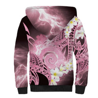 Piko Hawaiian Sherpa Hoodie Pink Galaxy Spiral Plumeria Tribal Patterns DT05 - Polynesian Pride