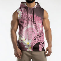 Piko Hawaiian Sleeveless Hoodie Pink Galaxy Spiral Plumeria Tribal Patterns DT05 - Polynesian Pride
