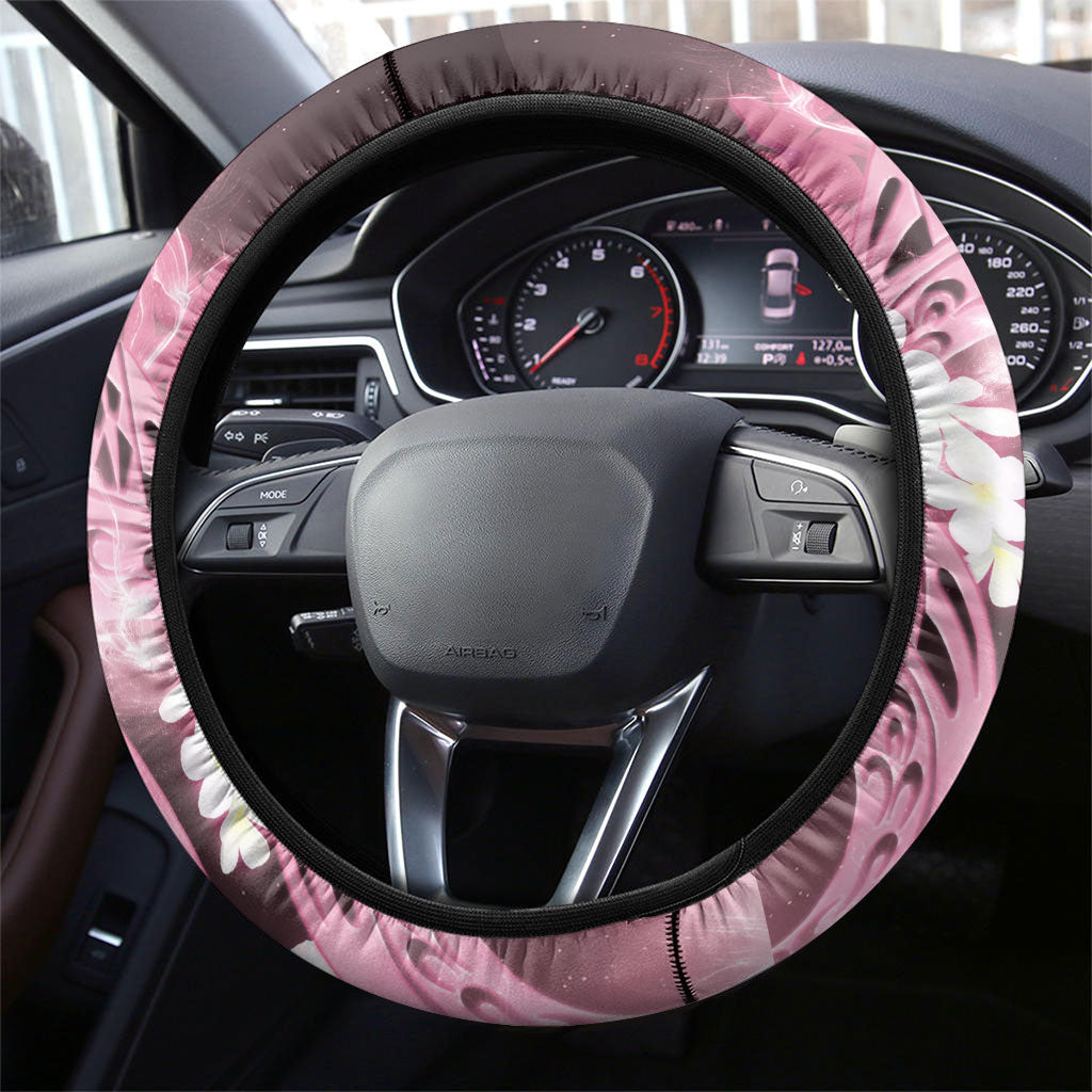 Piko Hawaiian Steering Wheel Cover Pink Galaxy Spiral Plumeria Tribal Patterns DT05 - Polynesian Pride