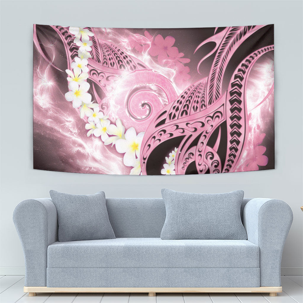 Piko Hawaiian Tapestry Pink Galaxy Spiral Plumeria Tribal Patterns DT05 - Polynesian Pride