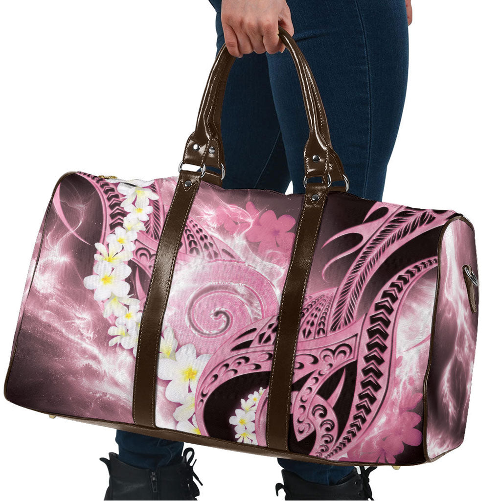 Piko Hawaiian Travel Bag Pink Galaxy Spiral Plumeria Tribal Patterns DT05 - Polynesian Pride