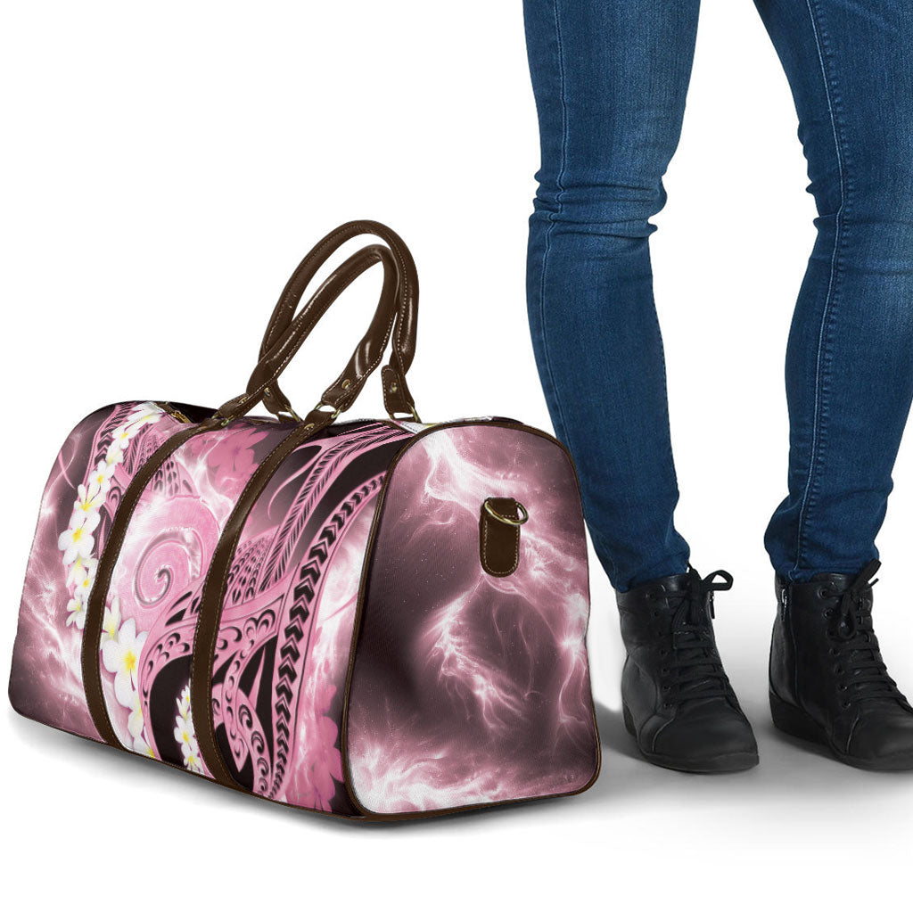 Piko Hawaiian Travel Bag Pink Galaxy Spiral Plumeria Tribal Patterns DT05 - Polynesian Pride
