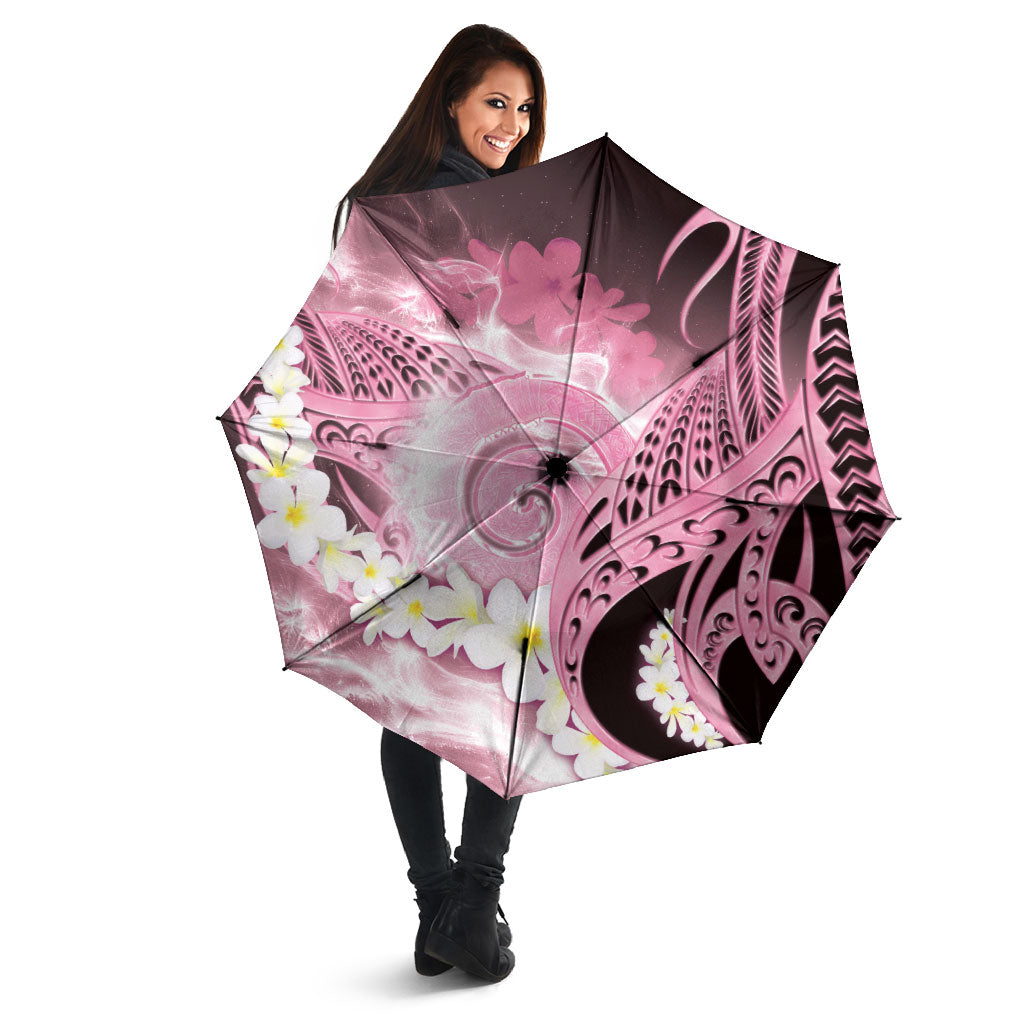Piko Hawaiian Umbrella Pink Galaxy Spiral Plumeria Tribal Patterns DT05 - Polynesian Pride