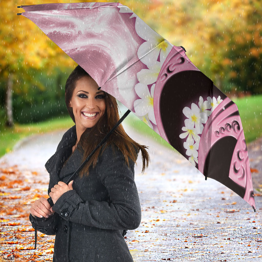 Piko Hawaiian Umbrella Pink Galaxy Spiral Plumeria Tribal Patterns DT05 - Polynesian Pride