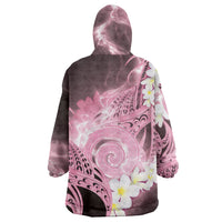 Piko Hawaiian Wearable Blanket Hoodie Pink Galaxy Spiral Plumeria Tribal Patterns DT05 - Polynesian Pride