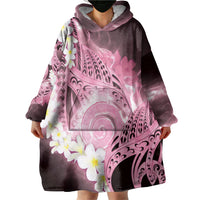 Piko Hawaiian Wearable Blanket Hoodie Pink Galaxy Spiral Plumeria Tribal Patterns DT05 - Polynesian Pride