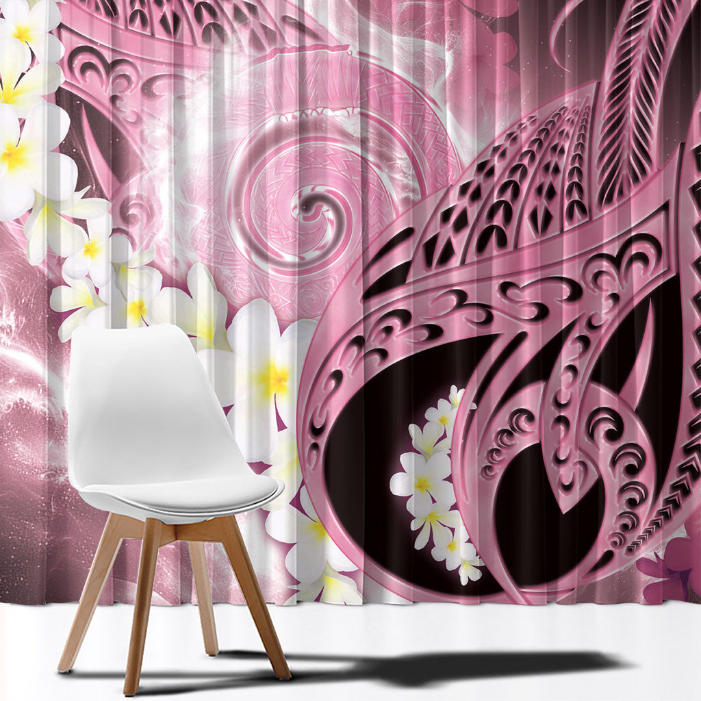 Piko Hawaiian Window Curtain Pink Galaxy Spiral Plumeria Tribal Patterns DT05 - Polynesian Pride