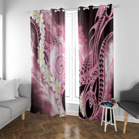 Piko Hawaiian Window Curtain Pink Galaxy Spiral Plumeria Tribal Patterns DT05 With Grommets Pink - Polynesian Pride