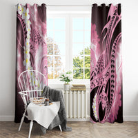 Piko Hawaiian Window Curtain Pink Galaxy Spiral Plumeria Tribal Patterns DT05 - Polynesian Pride