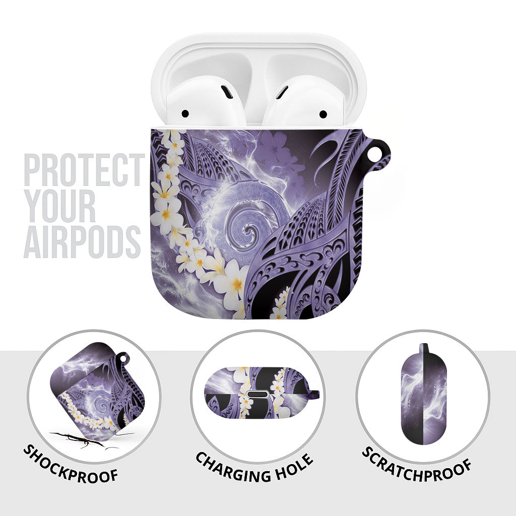 Piko Hawaiian AirPods Case Purple Galaxy Spiral Plumeria Tribal Patterns DT05 - Polynesian Pride