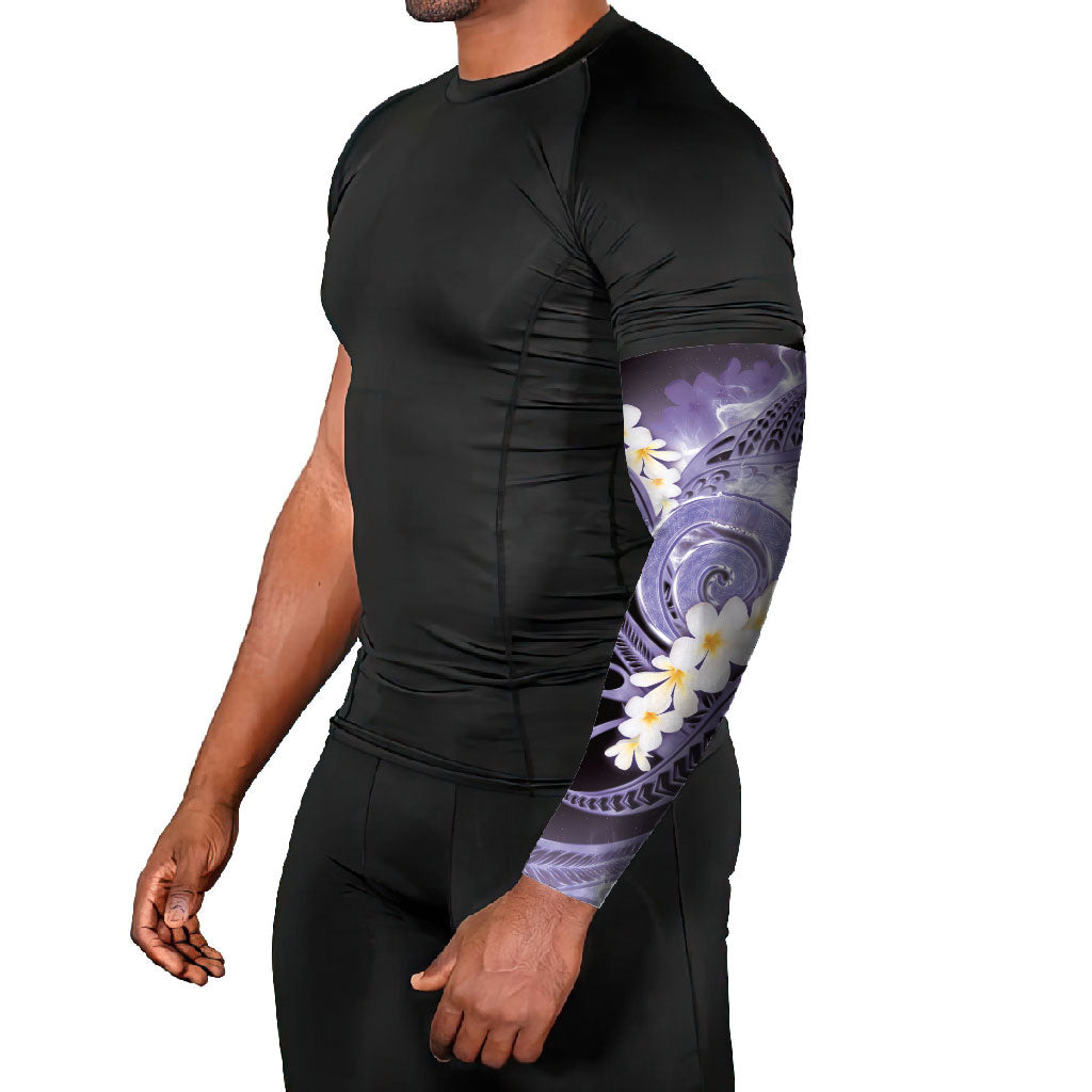 Piko Hawaiian Arm Sleeves Purple Galaxy Spiral Plumeria Tribal Patterns DT05 - Polynesian Pride