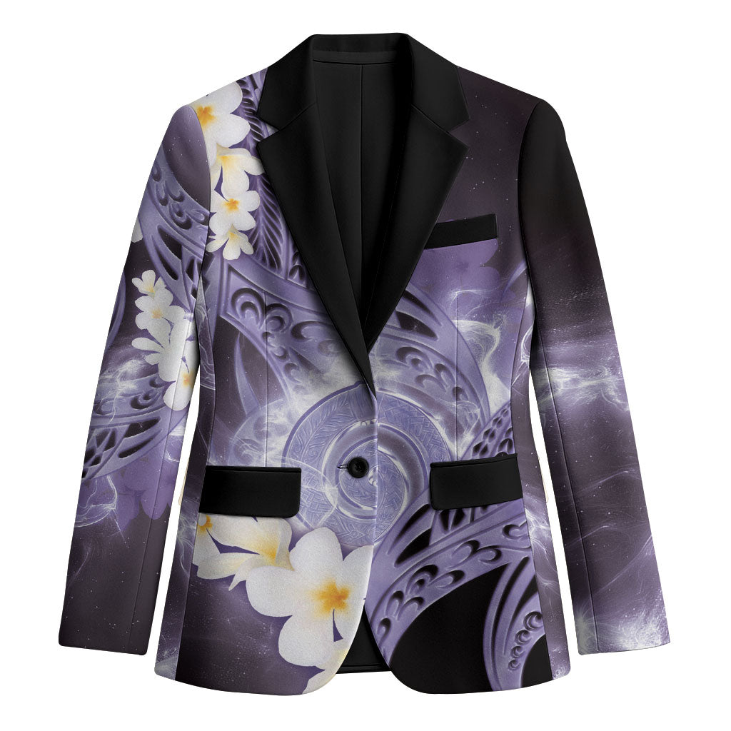 Piko Hawaiian Blazer Purple Galaxy Spiral Plumeria Tribal Patterns DT05 Unisex Purple - Polynesian Pride