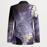 Piko Hawaiian Blazer Purple Galaxy Spiral Plumeria Tribal Patterns DT05 - Polynesian Pride