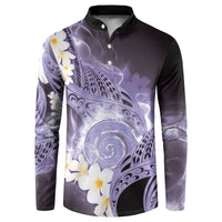Piko Hawaiian Button Sweatshirt Purple Galaxy Spiral Plumeria Tribal Patterns DT05 Purple - Polynesian Pride