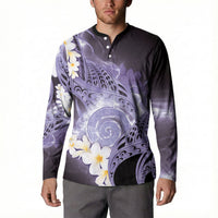 Piko Hawaiian Button Sweatshirt Purple Galaxy Spiral Plumeria Tribal Patterns DT05 - Polynesian Pride