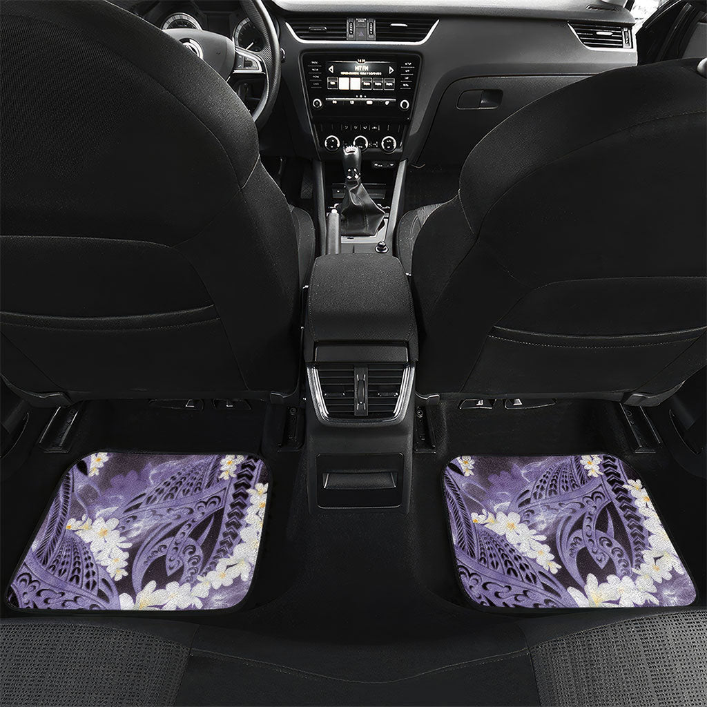 Piko Hawaiian Car Mats Purple Galaxy Spiral Plumeria Tribal Patterns DT05 Set 2pcs - Back Purple - Polynesian Pride