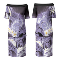 Piko Hawaiian Couples Matching Puletasi and Hawaiian Shirt Purple Galaxy Spiral Plumeria Tribal Patterns DT05 - Polynesian Pride