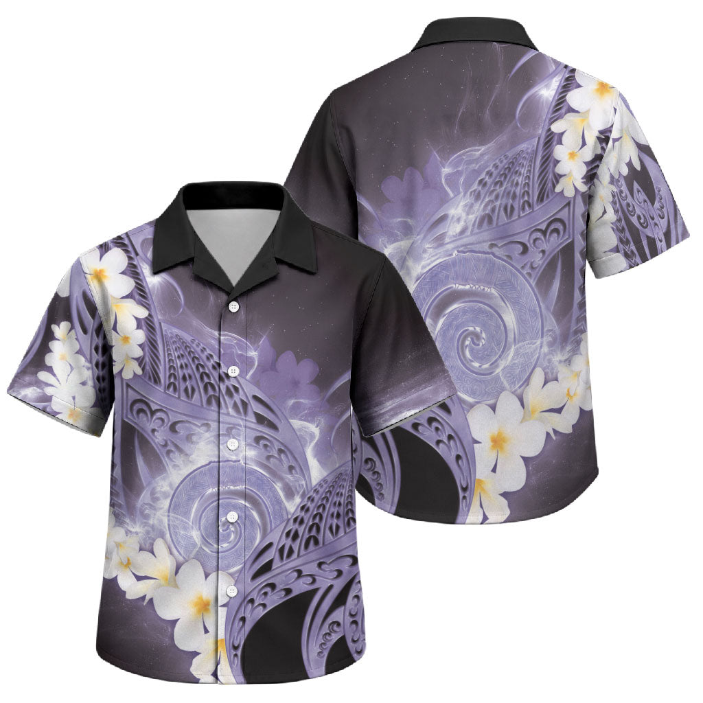 Piko Hawaiian Family Matching Long Sleeve Bodycon Dress and Hawaiian Shirt Purple Galaxy Spiral Plumeria Tribal Patterns DT05 Son's Shirt Purple - Polynesian Pride