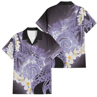 Piko Hawaiian Family Matching Summer Maxi Dress and Hawaiian Shirt Purple Galaxy Spiral Plumeria Tribal Patterns DT05 Dad's Shirt - Short Sleeve Purple - Polynesian Pride