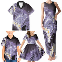 Piko Hawaiian Family Matching Tank Maxi Dress and Hawaiian Shirt Purple Galaxy Spiral Plumeria Tribal Patterns DT05 - Polynesian Pride
