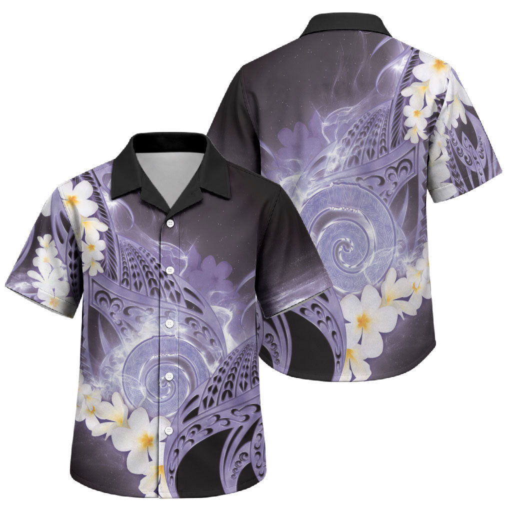 Piko Hawaiian Family Matching Tank Maxi Dress and Hawaiian Shirt Purple Galaxy Spiral Plumeria Tribal Patterns DT05 Son's Shirt Purple - Polynesian Pride