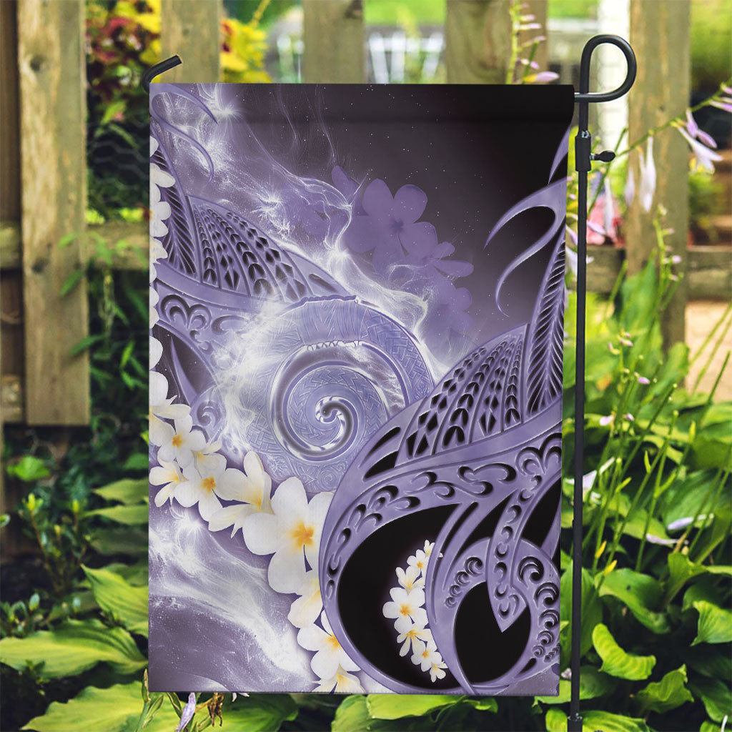 Piko Hawaiian Garden Flag Purple Galaxy Spiral Plumeria Tribal Patterns DT05 Garden Flag Purple - Polynesian Pride