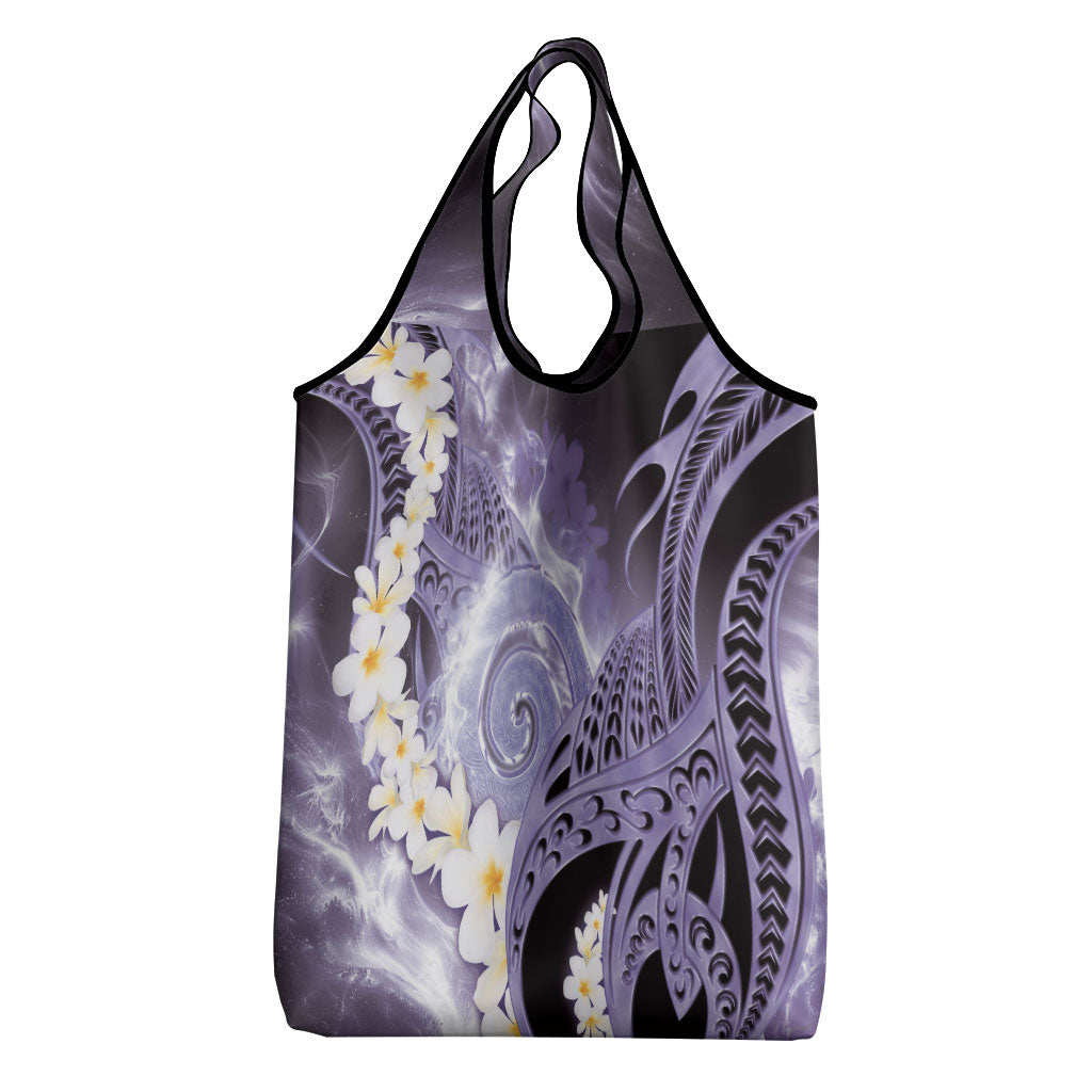 Piko Hawaiian Grocery Bag Purple Galaxy Spiral Plumeria Tribal Patterns DT05 - Polynesian Pride