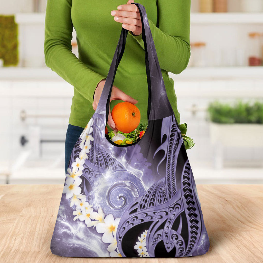 Piko Hawaiian Grocery Bag Purple Galaxy Spiral Plumeria Tribal Patterns DT05 - Polynesian Pride