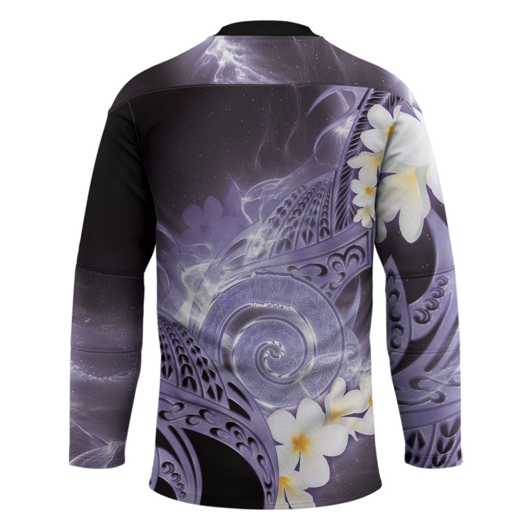 Piko Hawaiian Hockey Jersey Purple Galaxy Spiral Plumeria Tribal Patterns DT05 - Polynesian Pride