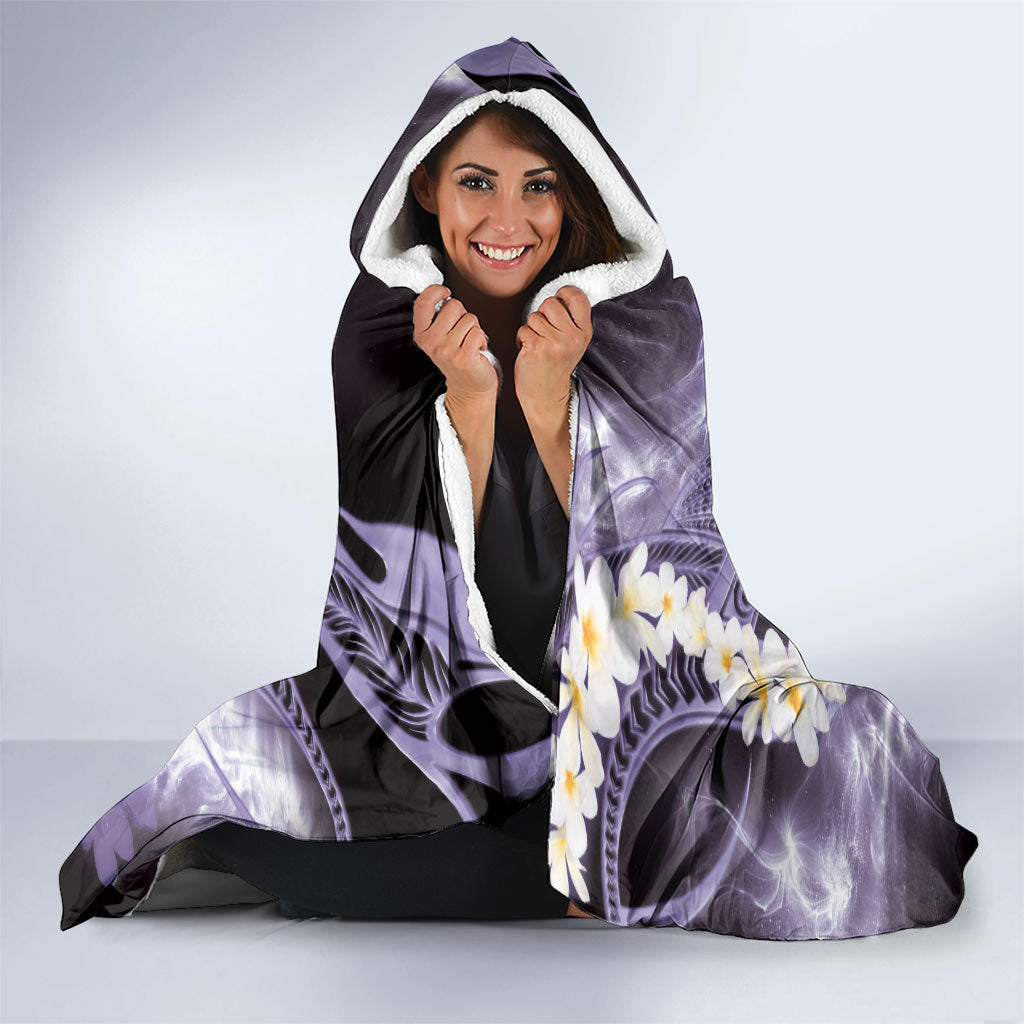 Piko Hawaiian Hooded Blanket Purple Galaxy Spiral Plumeria Tribal Patterns DT05 - Polynesian Pride
