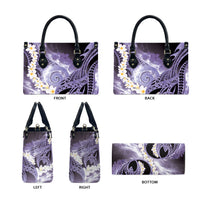 Piko Hawaiian Leather Bag Purple Galaxy Spiral Plumeria Tribal Patterns DT05 - Polynesian Pride