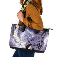 Piko Hawaiian Leather Tote Bag Purple Galaxy Spiral Plumeria Tribal Patterns DT05 Purple - Polynesian Pride