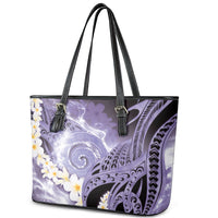 Piko Hawaiian Leather Tote Bag Purple Galaxy Spiral Plumeria Tribal Patterns DT05 - Polynesian Pride
