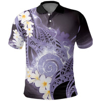 Piko Hawaiian Polo Shirt Purple Galaxy Spiral Plumeria Tribal Patterns DT05 Purple - Polynesian Pride