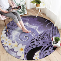 Piko Hawaiian Round Carpet Purple Galaxy Spiral Plumeria Tribal Patterns DT05 - Polynesian Pride